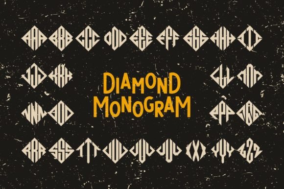 Diamond Monogram: A Unique Display Font for Creative Expression