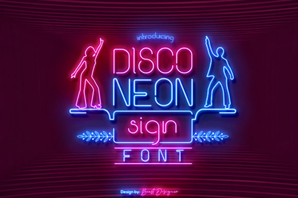 Disco Neon Sign: A Nostalgic Sans Serif Font for Modern Design